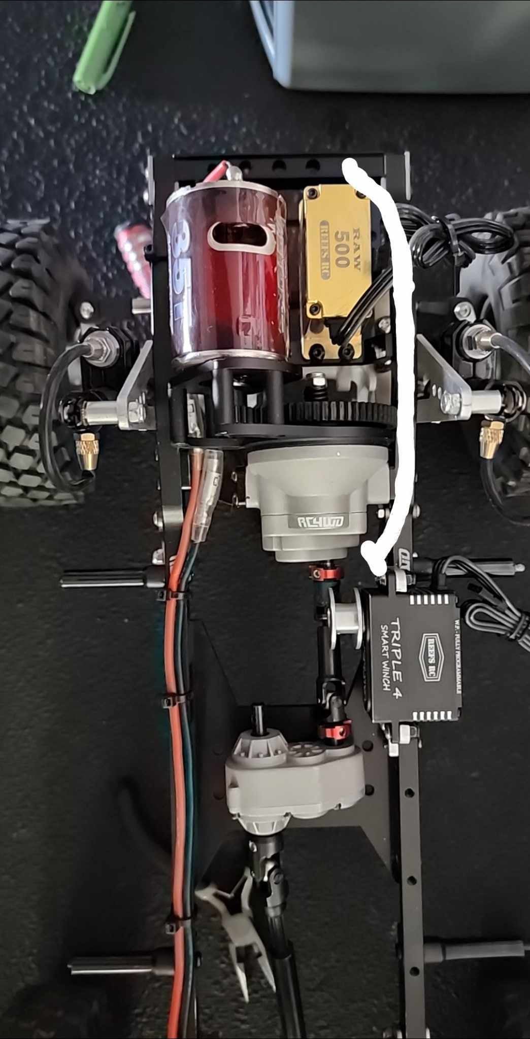 Hidden Servo Winch Mount for TF2 RWB