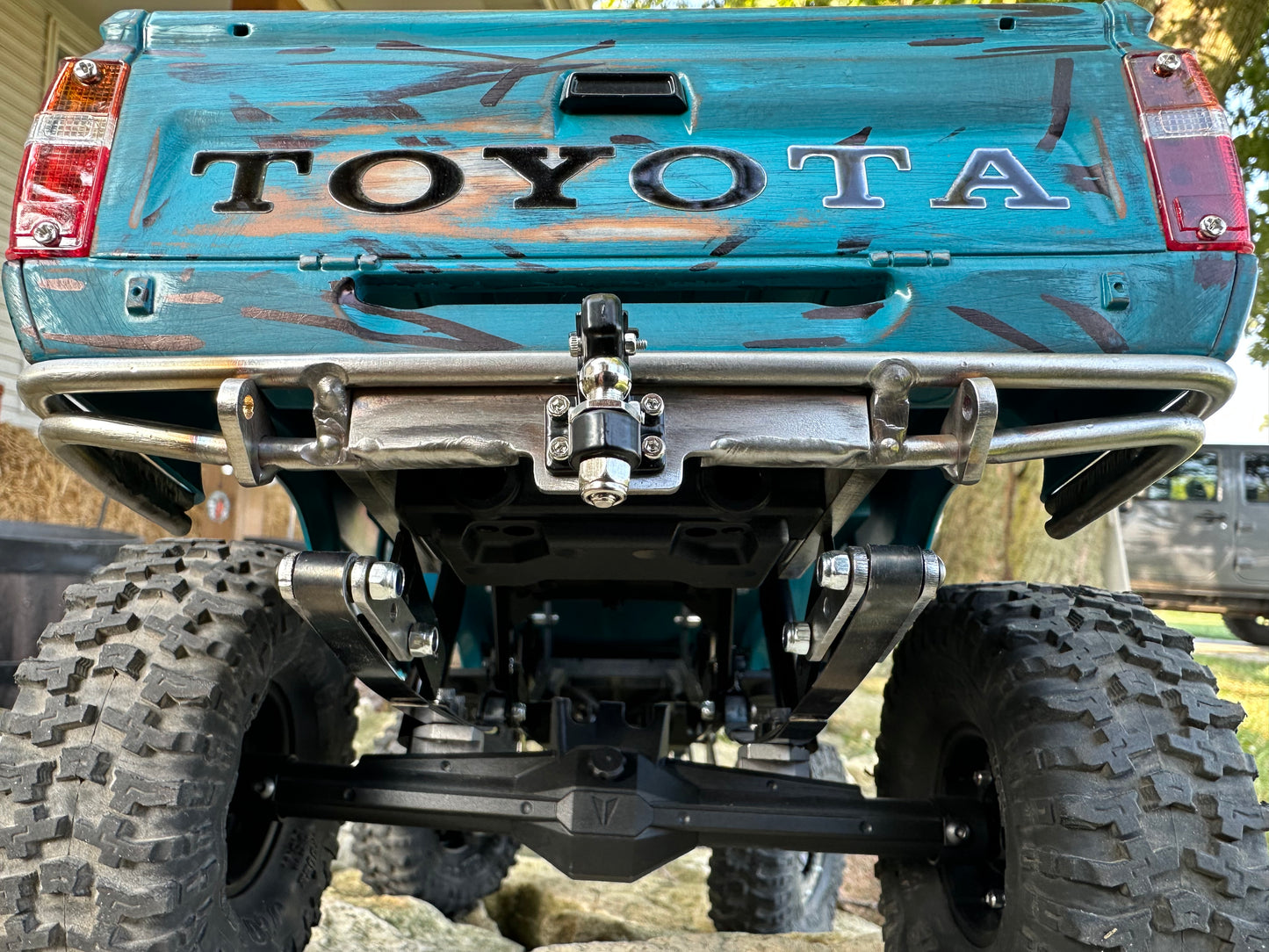 Welded Hitch Plate Add-On for Offset Double Bar Rear Bumpers